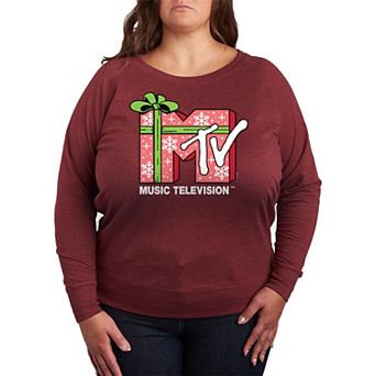 Plus Size MTV Christmas Present French Terry Long Sleeve Tee