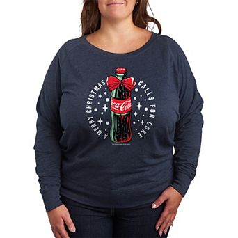 Plus Size Coca-Cola Merry Christmas French Terry Long Sleeve Tee