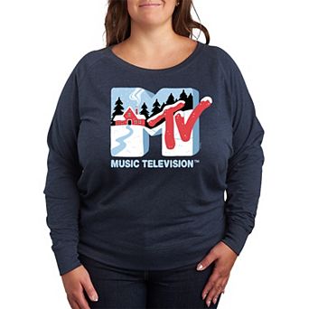 Plus Size MTV Winter Cabin French Terry Long Sleeve Tee