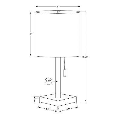 Monarch Contemporary 17" Table Lamps with USB Port, Black Metal Base, Beige Shade, Set of 2