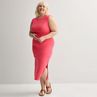 Plus Size INTEMPO™ Sleeveless Shirred Dress