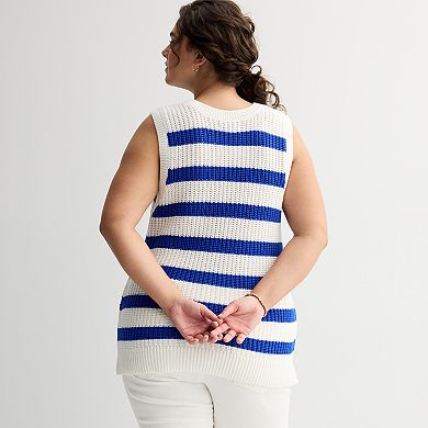 Plus Size Sonoma Goods For Life® Breezy Sweater Tank Top