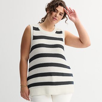 Plus Size Sonoma Goods For Life® Breezy Sweater Tank Top
