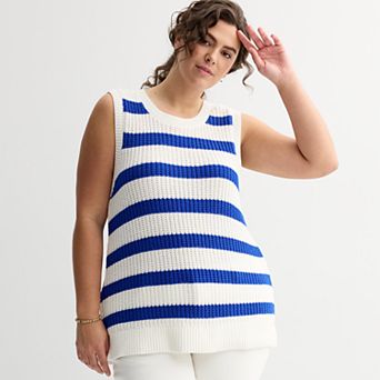 Plus Size Sonoma Goods For Life® Breezy Sweater Tank Top