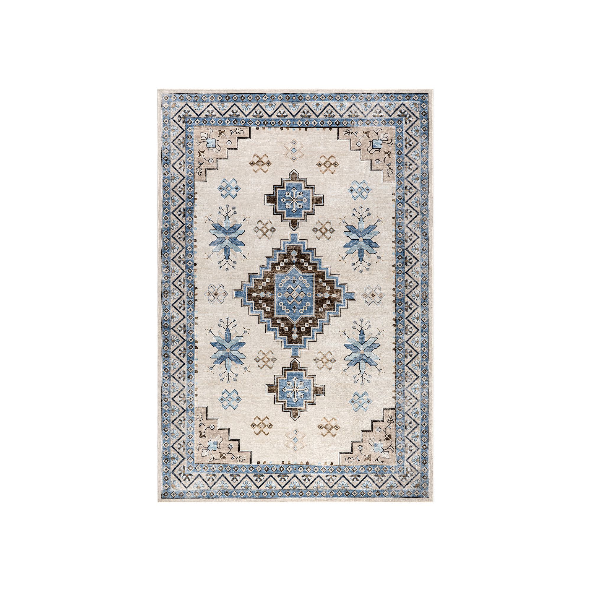 Rugs USA Clovebud Geometric Area Rug, Blue