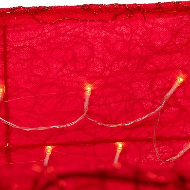 19.7-Inch 70-Light Warm White LED Red Square Treeskirt