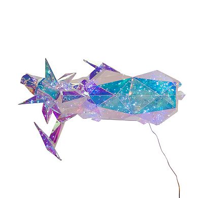 35.4-Inch Pre-Lit 500 Cool White LED Multifunction Holographic Reindeer Floor Decor