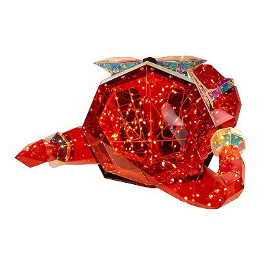 30-Inch Pre-Lit 150 Warm White LED Multifunction Holographic Santa Floor Decor