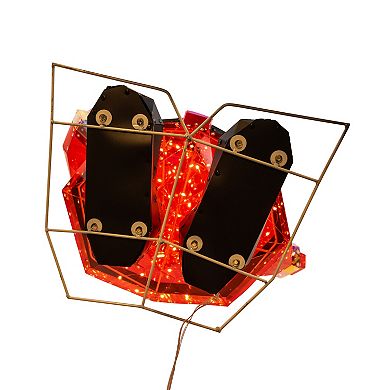 30-Inch Pre-Lit 150 Warm White LED Multifunction Holographic Santa Floor Decor