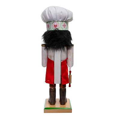 15-Inch Wooden Chef Nutcracker Floor Decor