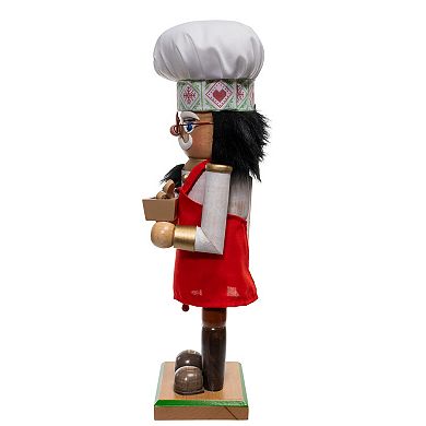 15-Inch Wooden Chef Nutcracker Floor Decor
