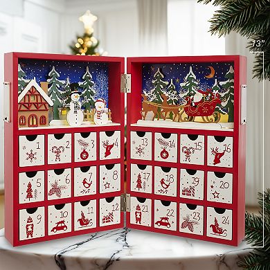 Kurt Adler 13-Inch Battery Operated Lighted Christmas Advent Calendar