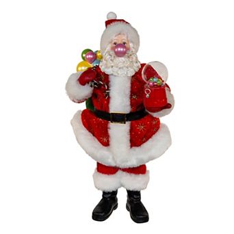 10.5-Inch Fabriché Bubblegum Santa Table Decor