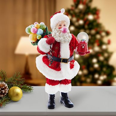 10.5-Inch Fabriché Bubblegum Santa Table Decor