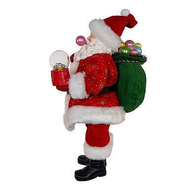 10.5-Inch Fabriché Bubblegum Santa Table Decor
