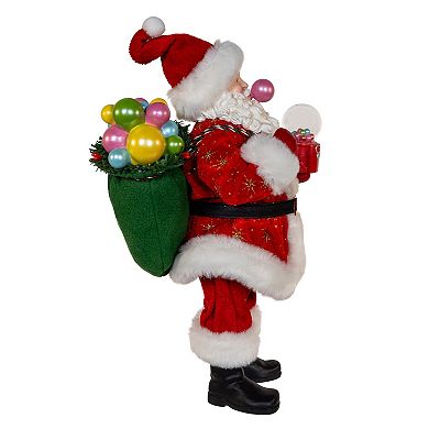 10.5-Inch Fabriché Bubblegum Santa Table Decor