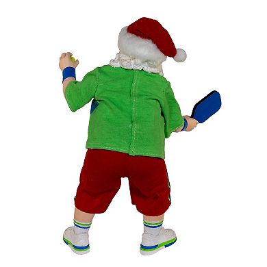 10-Inch Fabriché Santa Playing Pickleball Table Decor