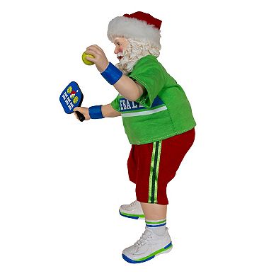 10-Inch Fabriché Santa Playing Pickleball Table Decor