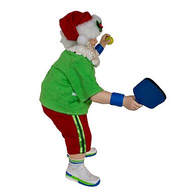 10-Inch Fabriché Santa Playing Pickleball Table Decor