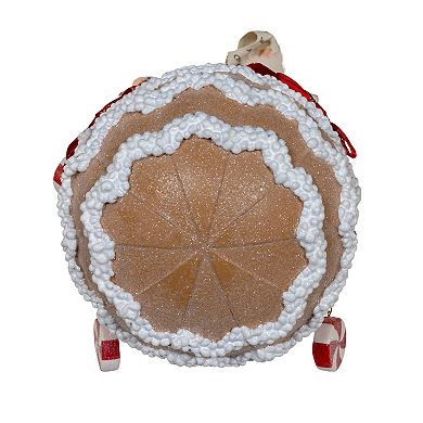 12-Inch Fabriché Gingerbread Hot Air Balloon Santa Table Decor
