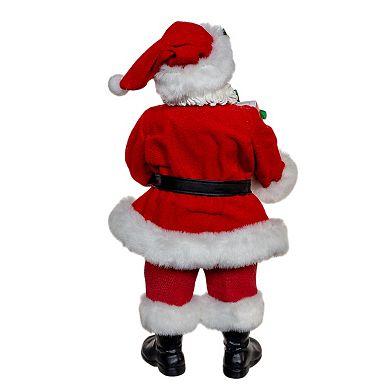 10.5-Inch Fabriché Santa With Box of Donuts Table Decor