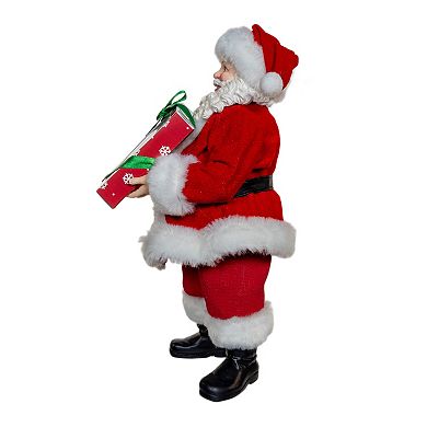10.5-Inch Fabriché Santa With Box of Donuts Table Decor