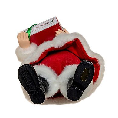 10.5-Inch Fabriché Santa With Box of Donuts Table Decor