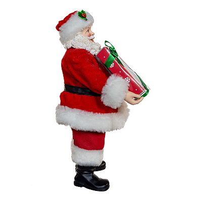 10.5-Inch Fabriché Santa With Box of Donuts Table Decor