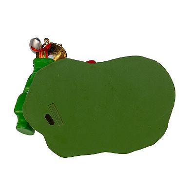 11-Inch Fabriché Golfer Santa With Oversized Golf Ball Table Decor