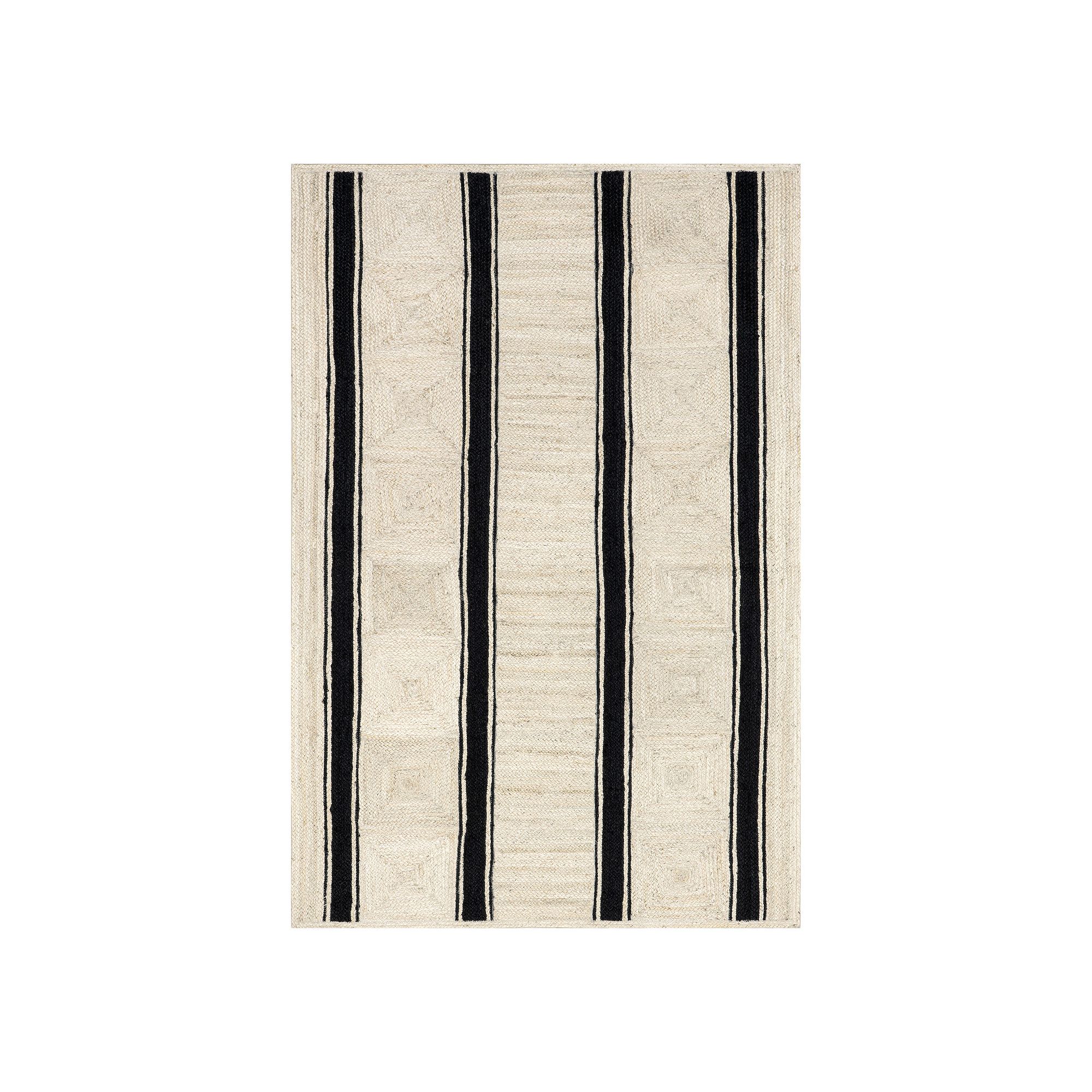 Rugs USA Hedgerow Striped Jute Area Rug, Ivory
