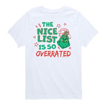 Boys 8-20 Dr. Seuss Grinch Nice List Is Overrated Graphic Tee