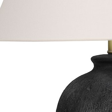 Monarch Modern 24" Table Lamp, Black Ceramic Base, Ivory Shade