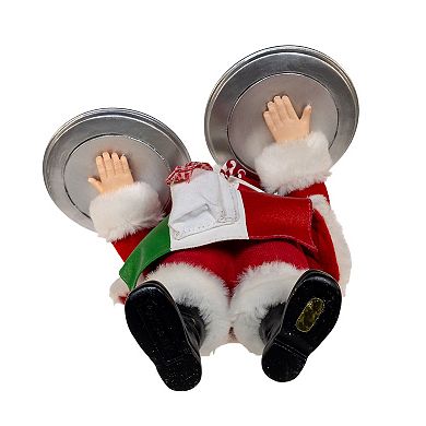 11-Inch Fabriché Chef Santa Holding Two Trays of Pizza Table Decor