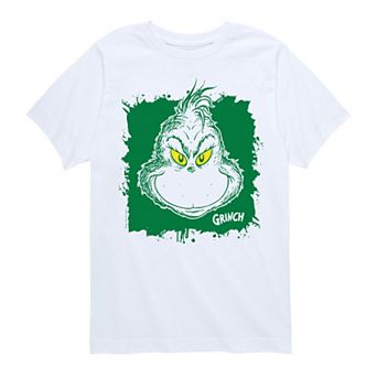 Boys 8-20 Dr. Seuss Grinch Face Paint Splatter Graphic Tee