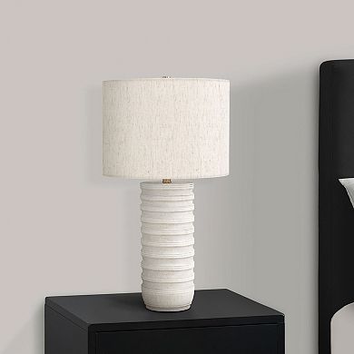 Monarch Transitional 28" Table Lamp, Cream Resin Base, Ivory Shade
