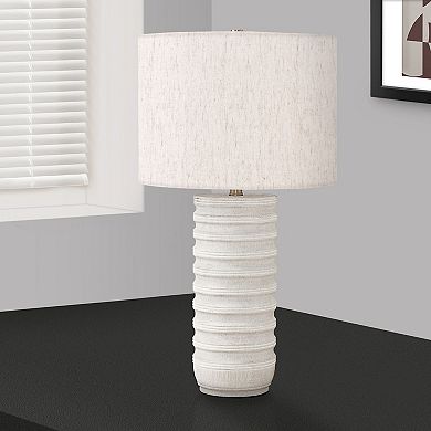 Monarch Transitional 28" Table Lamp, Cream Resin Base, Ivory Shade