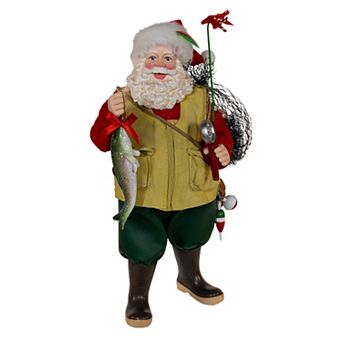 10.5-Inch Fabriché Fisherman Santa Table Decor