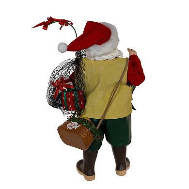 10.5-Inch Fabriché Fisherman Santa Table Decor