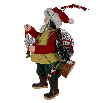 10.5-Inch Fabriché Fisherman Santa Table Decor