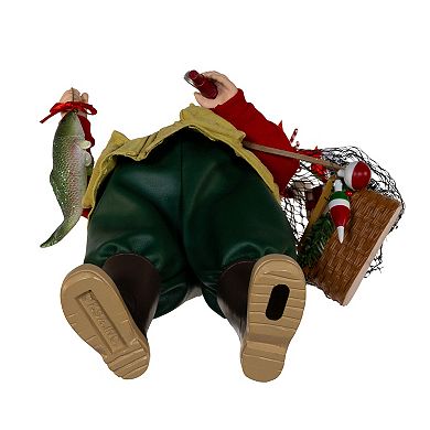 10.5-Inch Fabriché Fisherman Santa Table Decor