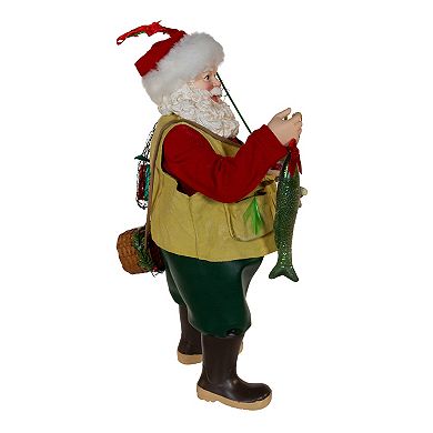 10.5-Inch Fabriché Fisherman Santa Table Decor