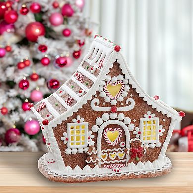 7.87-Inch Battery Operated LED Gingerbread House Table Decor