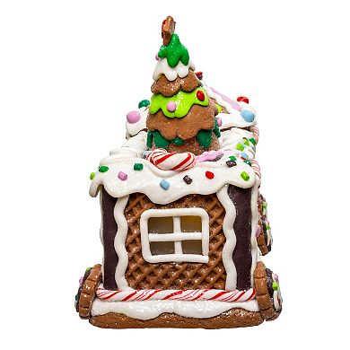 7-Inch LED Gingerbread Train With Tree Table Piece