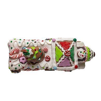 7-Inch LED Gingerbread Train With Tree Table Piece