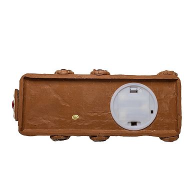 7-Inch LED Gingerbread Train With Tree Table Piece