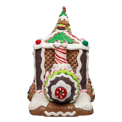 7-Inch LED Gingerbread Train With Tree Table Piece