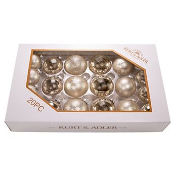 60-80 MM Shiny and Matter Platinum Mercury Glass Balls, 20 pc Set