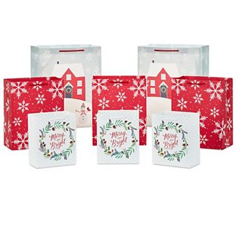 Hallmark Assorted Christmas Gift Bag Assortment - Rustic 8 pk