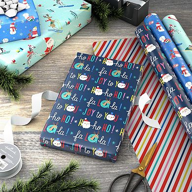 Hallmark Christmas Wrapping Paper Assortment - Kids 3-pk. Reversible - 120 sq. ft.