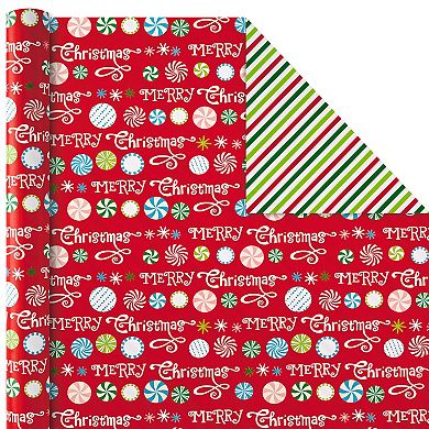 Hallmark Christmas Wrapping Paper Assortment - Santa and Trees Reversible - 4-pk. - 150 sq. ft.